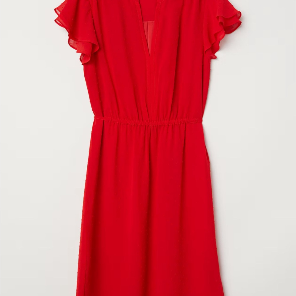 H&M side ties red dress size 10